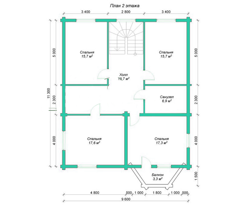 Проект дома из бревна 273 м² Проект дома из бревна 273 м²