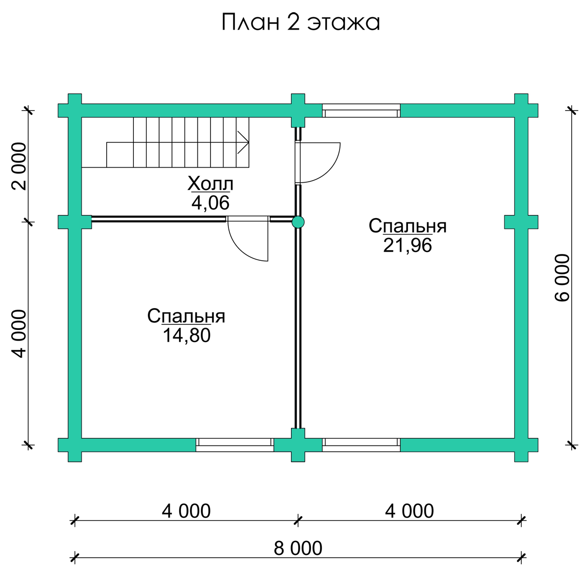 Проект дома из бревна 125 м² Проект дома из бревна 125 м²