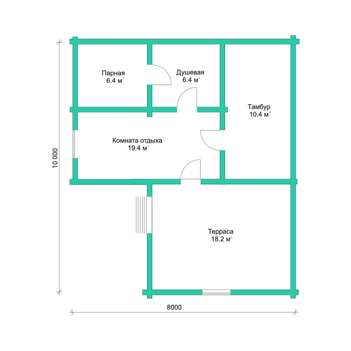 Проект бани 80 м² Проект бани 80 м²