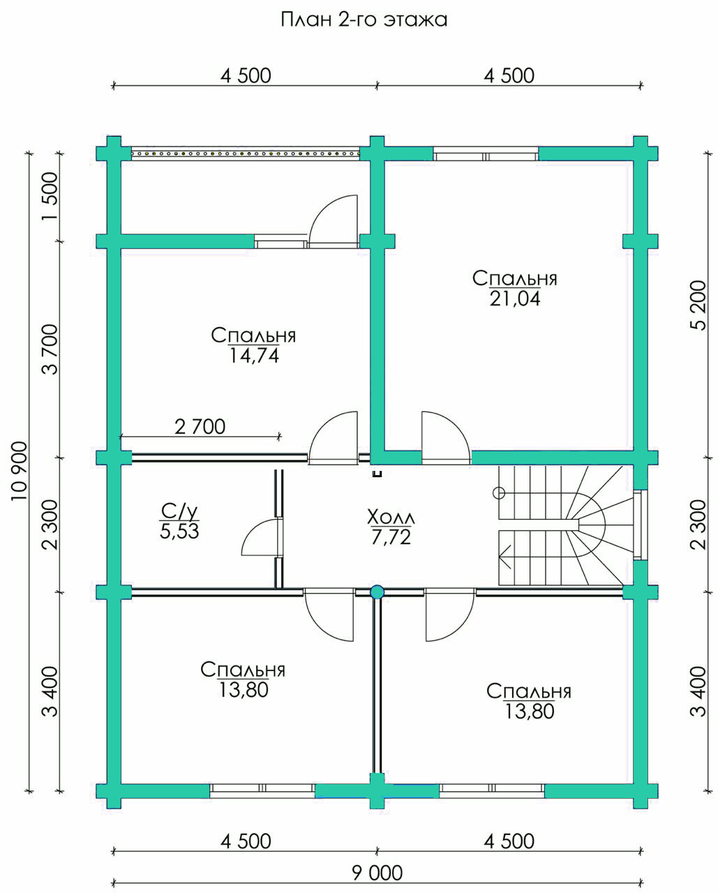 Проект дома из бревна 226 м² Проект дома из бревна 226 м²