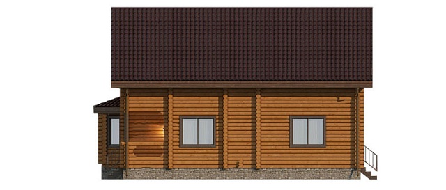 Проект дома из бревна 176 м²