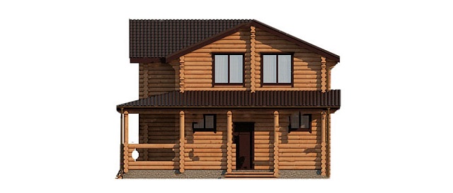 Проект дома из бревна 154 м²