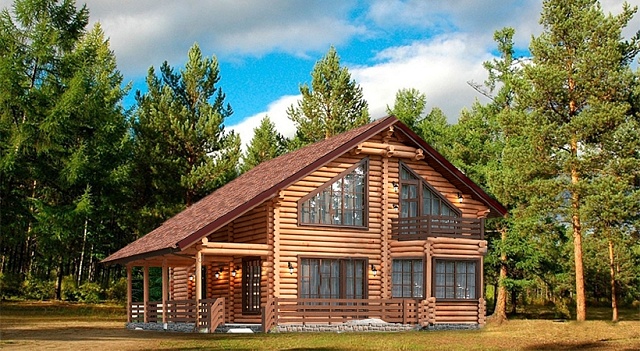 Проект дома из бревна 273 м²