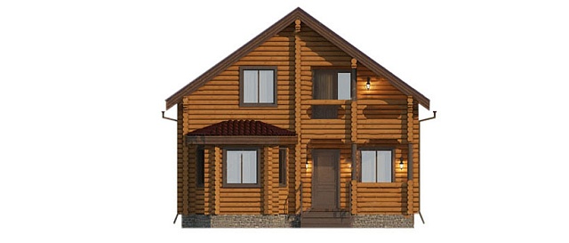 Проект дома из бревна 176 м²