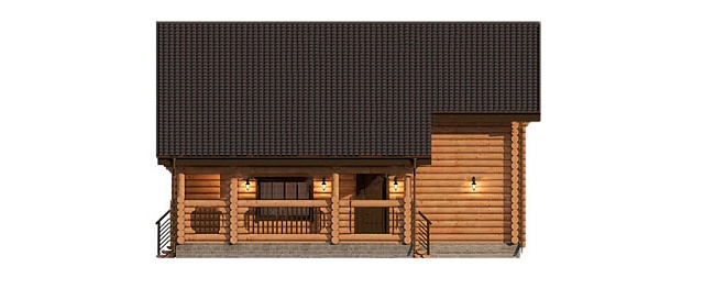 Проект дома из бревна 226 м²